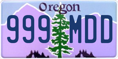 OR license plate 999MDD