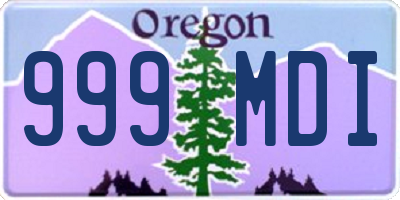 OR license plate 999MDI