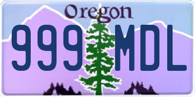 OR license plate 999MDL