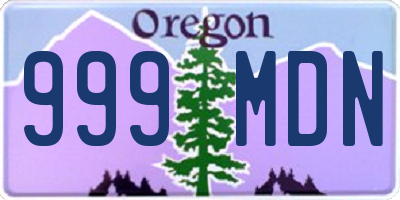 OR license plate 999MDN