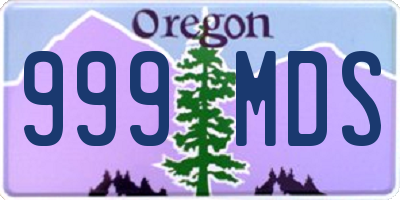 OR license plate 999MDS