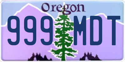 OR license plate 999MDT