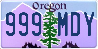 OR license plate 999MDY