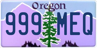 OR license plate 999MEQ