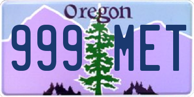 OR license plate 999MET