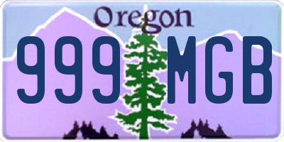 OR license plate 999MGB