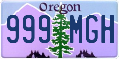 OR license plate 999MGH