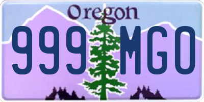 OR license plate 999MGO