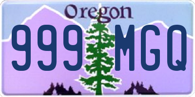 OR license plate 999MGQ