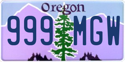 OR license plate 999MGW