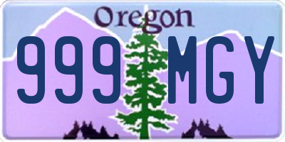 OR license plate 999MGY