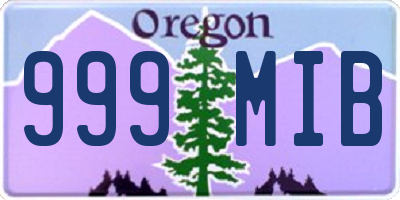 OR license plate 999MIB