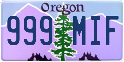 OR license plate 999MIF