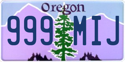 OR license plate 999MIJ