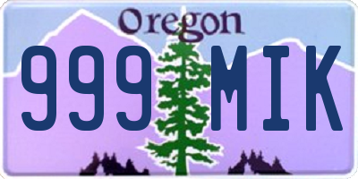 OR license plate 999MIK