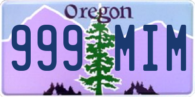 OR license plate 999MIM