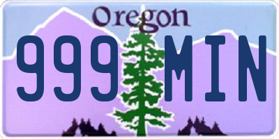 OR license plate 999MIN