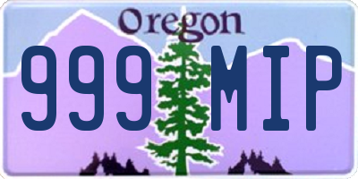 OR license plate 999MIP