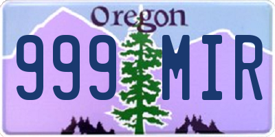 OR license plate 999MIR