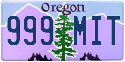OR license plate 999MIT