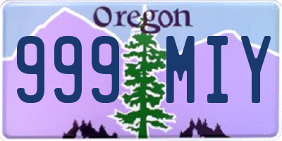 OR license plate 999MIY