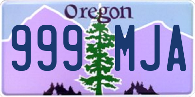 OR license plate 999MJA
