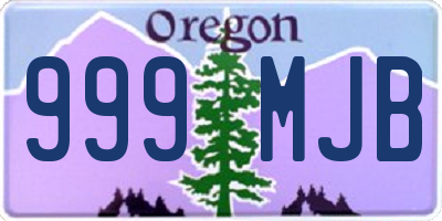 OR license plate 999MJB