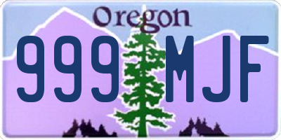 OR license plate 999MJF