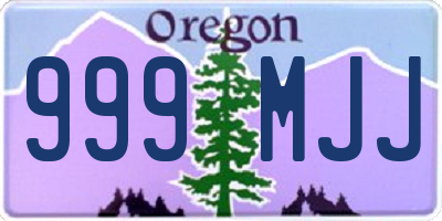 OR license plate 999MJJ