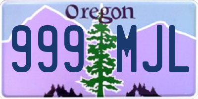 OR license plate 999MJL