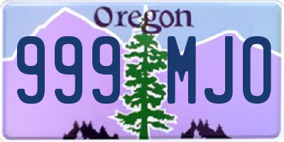 OR license plate 999MJO