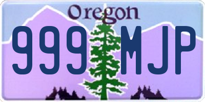 OR license plate 999MJP