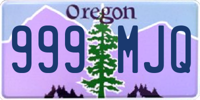 OR license plate 999MJQ