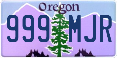 OR license plate 999MJR