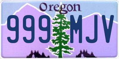 OR license plate 999MJV