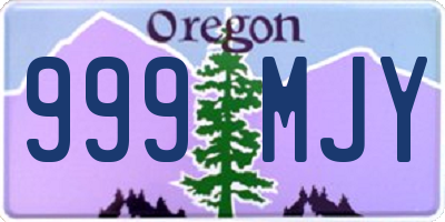 OR license plate 999MJY