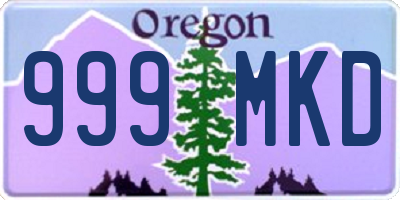 OR license plate 999MKD