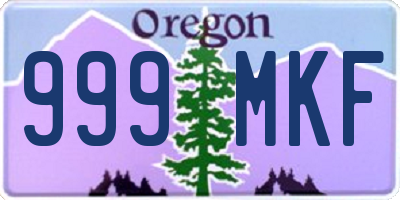 OR license plate 999MKF