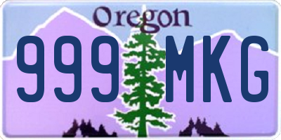 OR license plate 999MKG