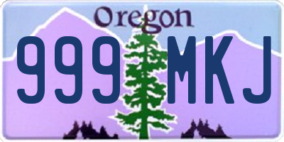 OR license plate 999MKJ