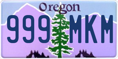 OR license plate 999MKM