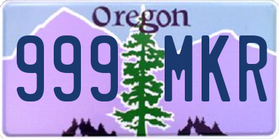 OR license plate 999MKR