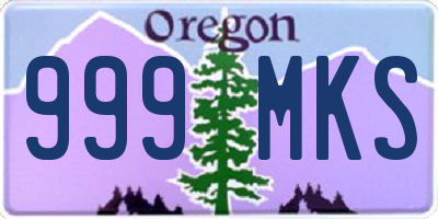 OR license plate 999MKS