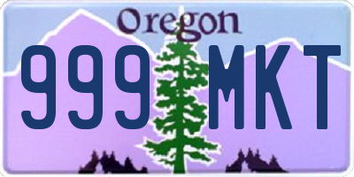 OR license plate 999MKT