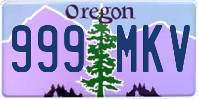 OR license plate 999MKV