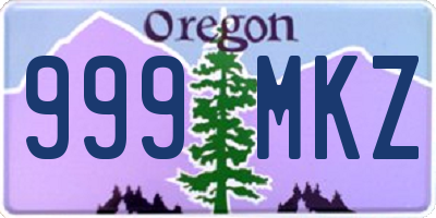 OR license plate 999MKZ