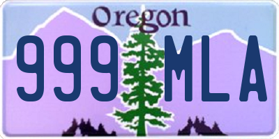 OR license plate 999MLA