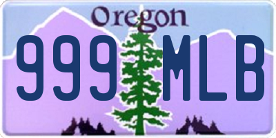 OR license plate 999MLB