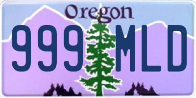 OR license plate 999MLD