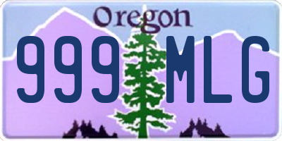 OR license plate 999MLG